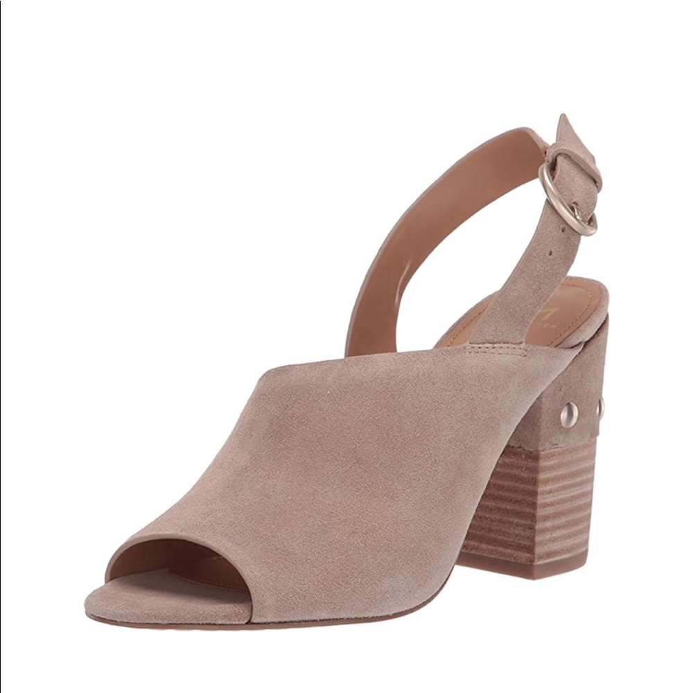 Marc fisher waleis suede sandal heel 8